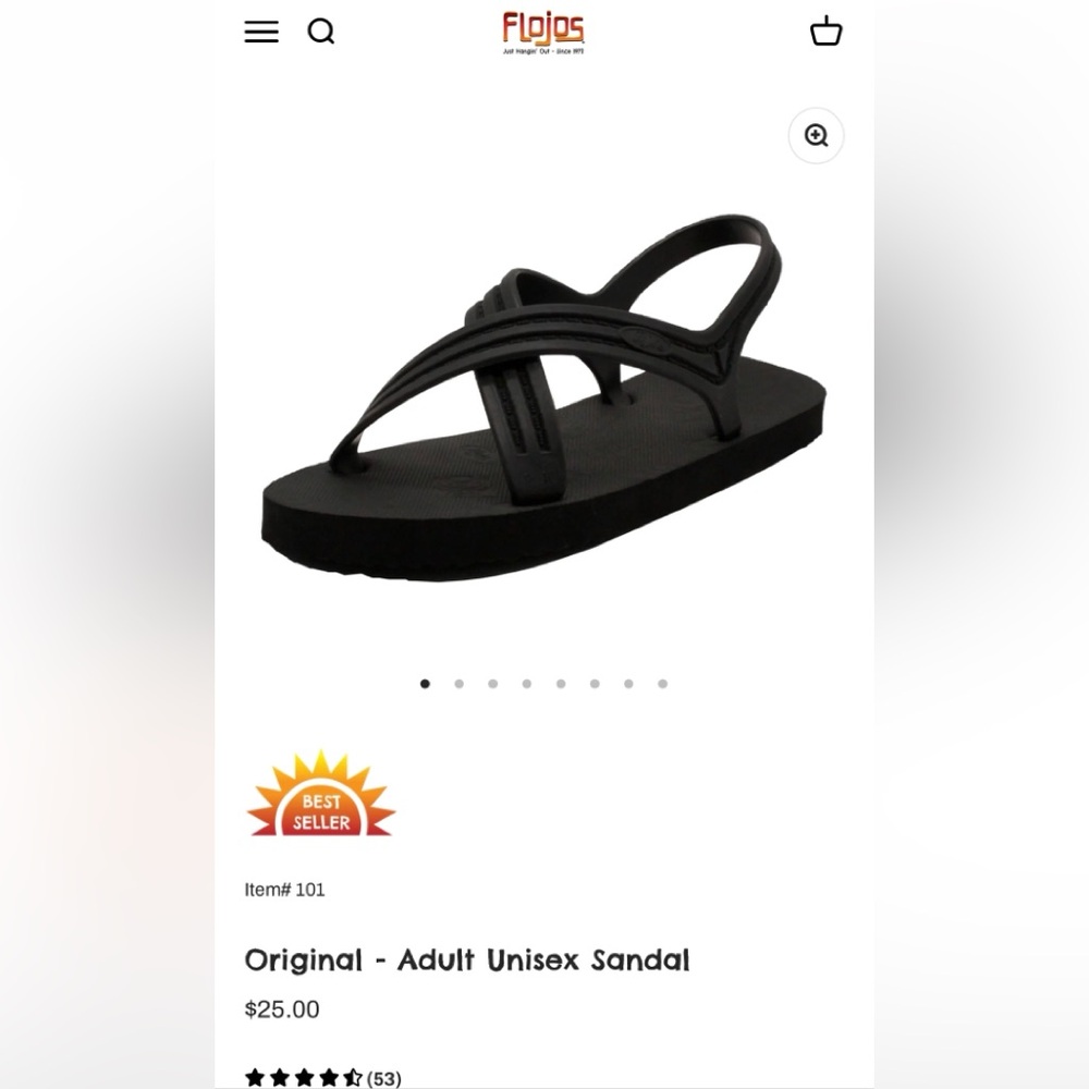 Flojos Black Women's Sandals - Picture 6 of 7